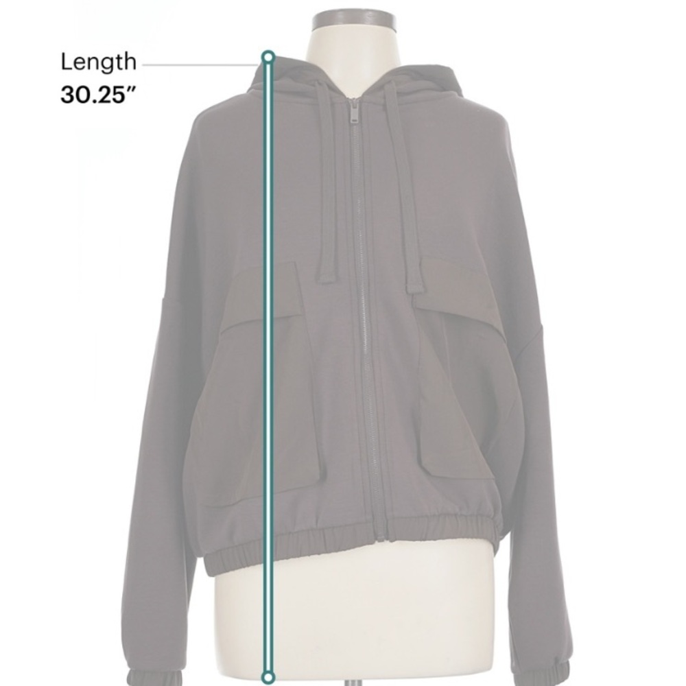 Rae Mode Modal Scuba Pocket Hoodie Jacket Black size Large - Picture 5 of 7